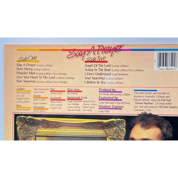 Lenny LeBlanc Say A Prayer Vinyl LP Religious Christian 1983 Heartland Records - Picture 6 of 6